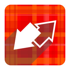 exchange red flat icon isolated