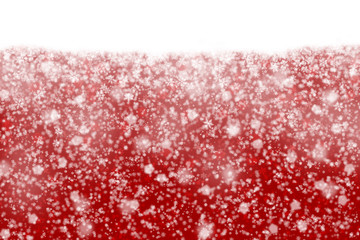 Red abstract blurry snowfall
