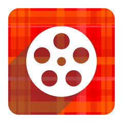 Fototapeta premium film red flat icon isolated