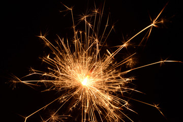 Burning christmas sparklers