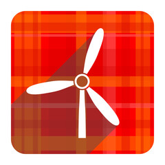 windmill red flat icon isolated