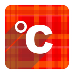 celsius red flat icon isolated