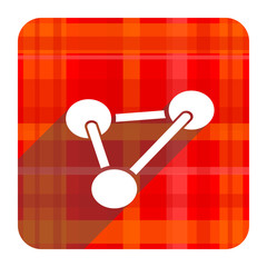 chemistry red flat icon isolated