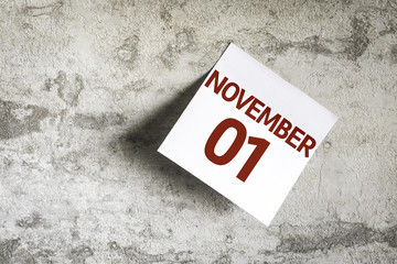 November 01 on Paper Note