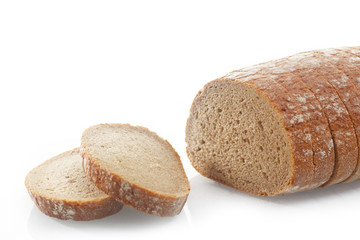 Sliced Salty Bread on White Background