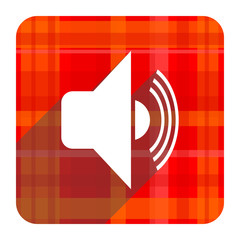 volume red flat icon isolated