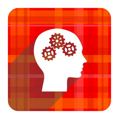head red flat icon isolated