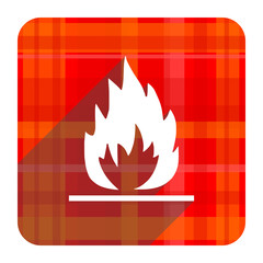 flame red flat icon isolated