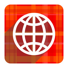 Obraz premium earth red flat icon isolated