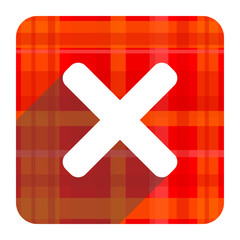 Obraz premium cancel red flat icon isolated