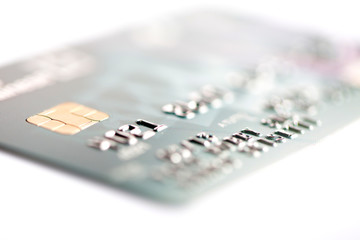 Credit card on a white background