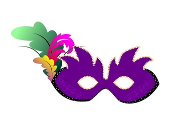 Illustration carnaval mask isolated on white