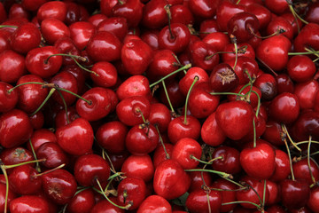 Cherries at a market