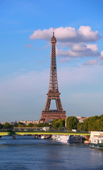 Fototapeta na wymiar View on Eiffel Tower in the day, Paris, France