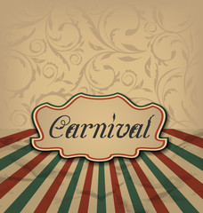 Vintage card with advertising header for carnival