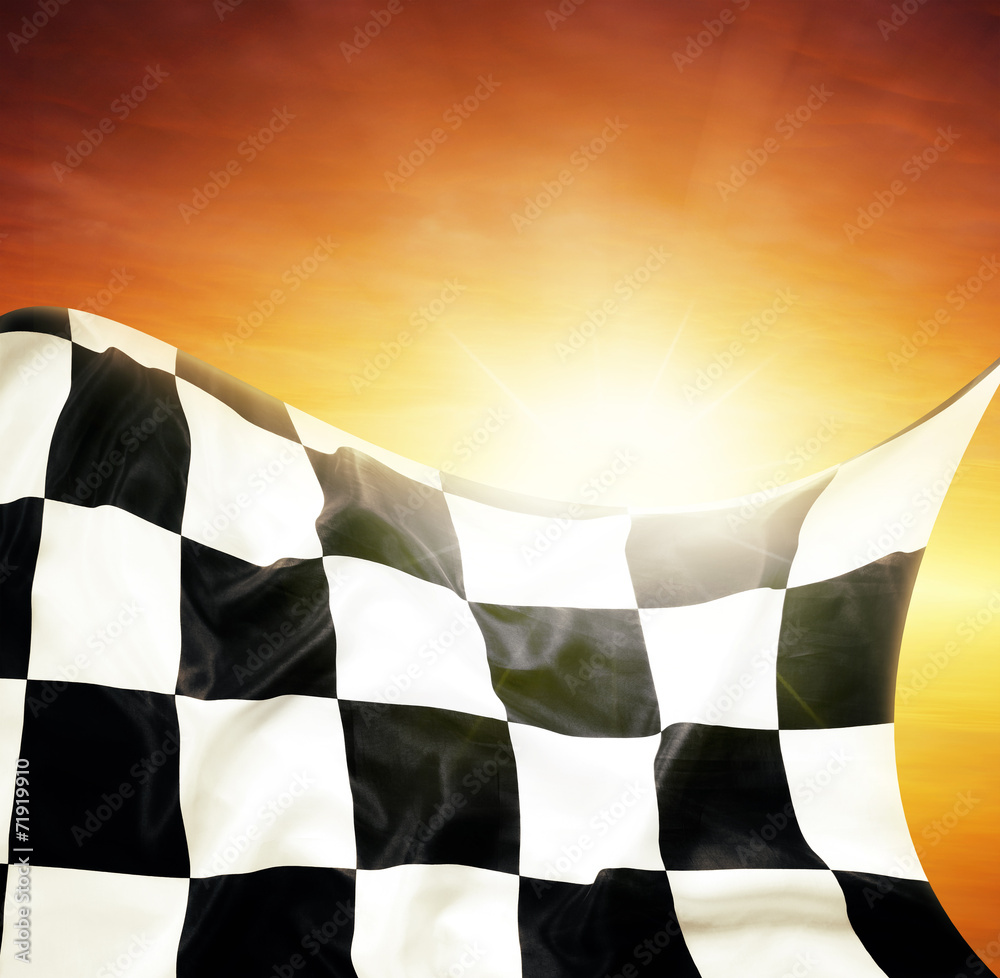 Sticker Checkered flag and sky