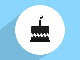 Birthday cake web icon ,Flat design style