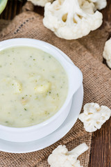 Cauliflower Soup in a bowl