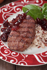 Grilled beef steak