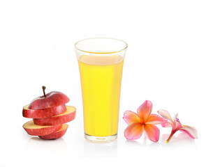  apple juice on a white background