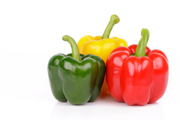 bell peppers or capsicum isolated on white background
