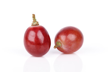 fresh red grape isolated on white