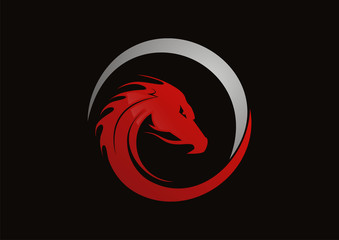Dragon red logo vector - 71922749