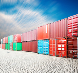 Fototapeta premium Stack of Cargo Containers at the docks