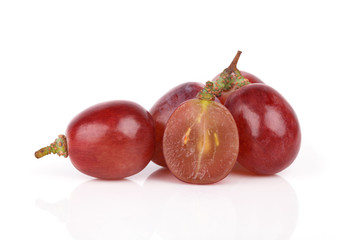 fresh red grape isolated on white
