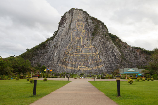 Buddha images the carved on the mountain at Khao Chee Jan, Patta