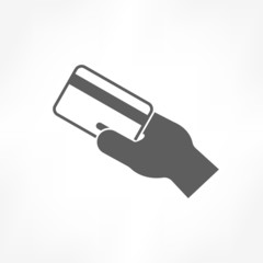 credit card in hand icon