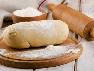 dough and rolling pin