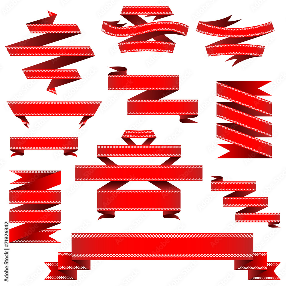 Canvas Prints red banners with border