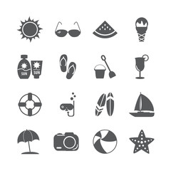 summer beach icon set, vector eps10