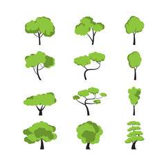 tree icon set, vector eps10