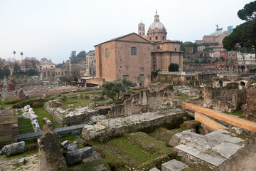 Fototapeta na wymiar Ruins of Roman Forum