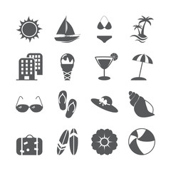summer beach icon set, vector eps10
