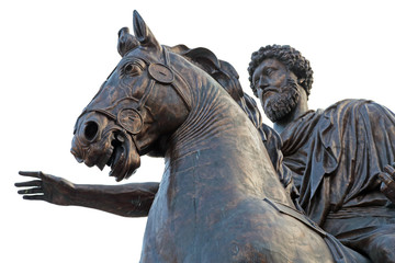 Fototapeta na wymiar Equestrian status of Marcus Aurelius Rome, Italy