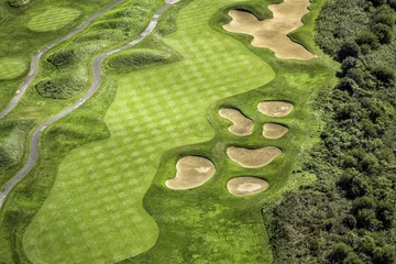 Papier Peint photo Golf Aerial view of golf course