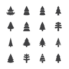 christmas tree icon set, vector eps10