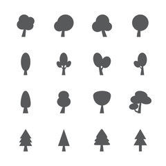 tree icon set, vector eps10