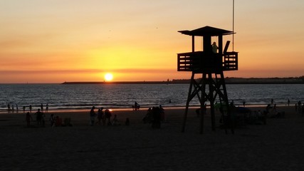 Atardecer en Playa de Valdelagrana. El Puerto de Santa María. © solraknauj