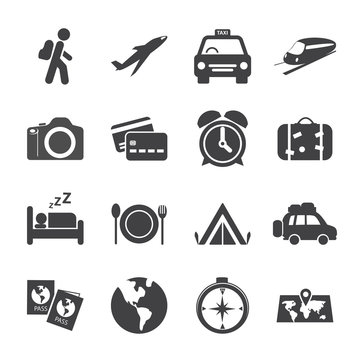 traveling and transport icon set, vector eps10