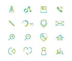 Set of thin line web icons