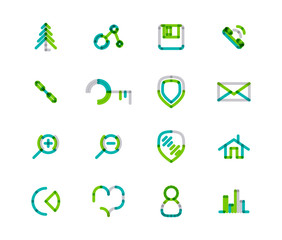 Set of thin line web icons