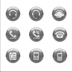 Contact Icons isolated on white