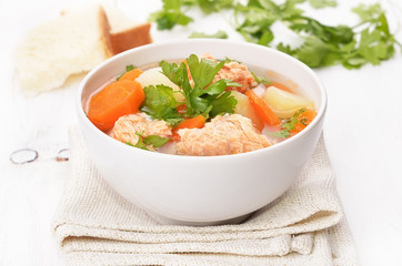 Fish soup with salmon