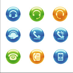 Contact Icons isolated on white