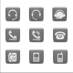 Contact Icons isolated on white