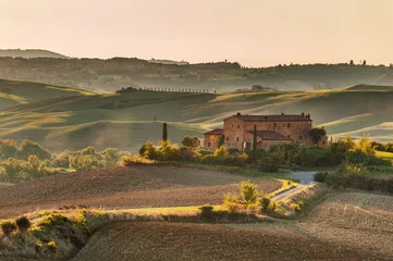 Fotobehang Toscane Yellow sunset in amazing Tuscany landscape  © Jarek Pawlak